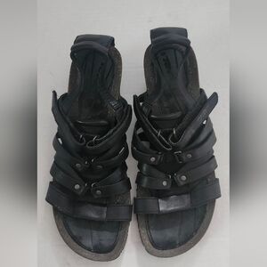 Teva Cabrillo Wedge Heel Women's 9 Gladiator Leather Sandal Open Toe Black